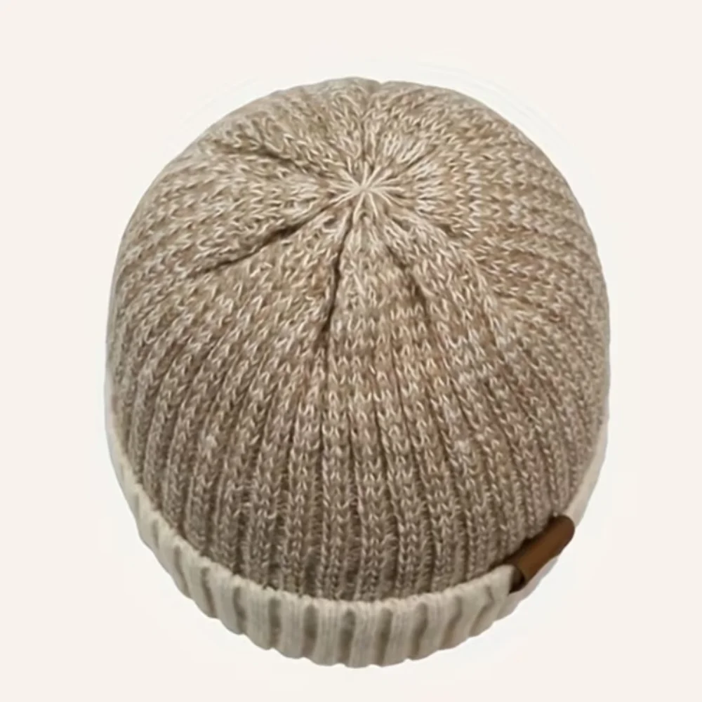 Fleece-Lined Winter Beanie - Windproof & Ear-Warming Knit Hat